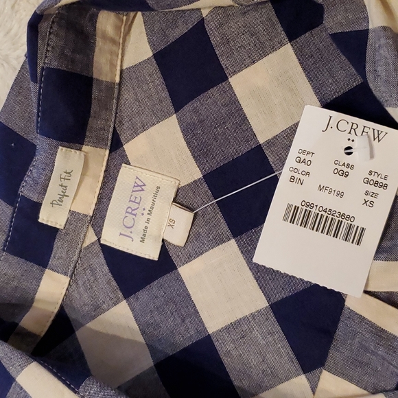 NWT J. Crew perfect fit plaid button down shirt - Picture 6 of 8